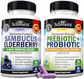 Advanced Strength Pre And Probiotics Supplement With Digestive Enzymes (2 Month Supply) Plus Elderberry With Zinc And Vitamin C For Adults Immune Support (2 Month Supply)