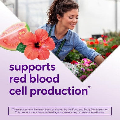 Vitafusion Iron Gummy Vitamin Supplement Supports Red Blood Cell Production Guava Hibiscus Flavor 30 Servings 60 Count