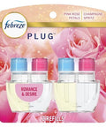 Febreze Plug In Air Freshener Odor-Fighting Scented Oil Refill Air Fresheners For Home And Bathroom And Kitchen Long Lasting For Strong Odors Romance & Desire Scent 0.87Oz Refills 2 Count