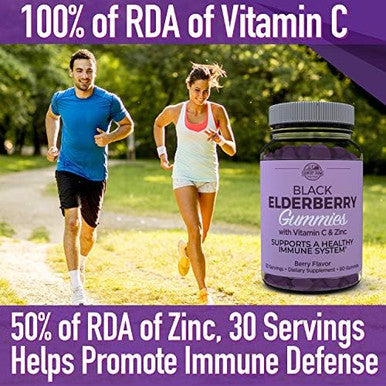 Country Farms Elderberry Gummies With Vitamin C And Zinc Supports Healthy Immune System Rich In Antioxidants Triple Action Immune Blend Berry Flavor 60 Gummies 30 Servings