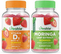 Lifeable Vitamin D 5000 Iu + Moringa Leaf Gummies Bundle Great Tasting Vitamin Supplement Gluten Gmo Chewable Gummy