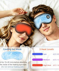 Maweme Heated Eye Mask For Dry EyesCordless Warm Eye Compress 3 Heat Levels Heat And Cooling Eye Relief Improved SleepLight Blocking Design Washable Cover Travel s For Men Women