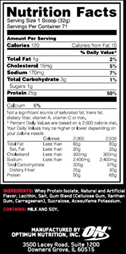 Optimum Nutrition Isolate Vanilla Soft Serve 5.01 Pound