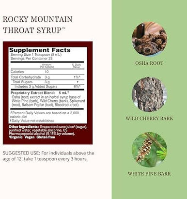 Herbs Etc. Rocky Mountain Throat Syrup Cough Syrup for Soothing Throat Care