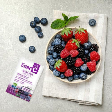 Enerc Sugar Mixed Berry Multivitamin Drink Mix 1000Mg Vitamin C Nongmo Vegan Real Fruit Juice Powders Natural Immunity Support Electrolytes Gluten 1Pack Of 30
