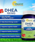 DHEA (100mg Max Strength, 200 Capsules) to Promote Balanced Hormone Levels for Women & Men - DHEA Supplement Pills to Support Healthy Metabolism, Libio, Brain, Immune Function & Pure Energy