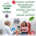Lifeable Iron Gummies 20Mg With Vitamin C Great Tasting Blood Builder Iron Supplement Iron With Vitamin C For Iron Deficiency Iron Gummies For Women Men Adults 90 Gummies