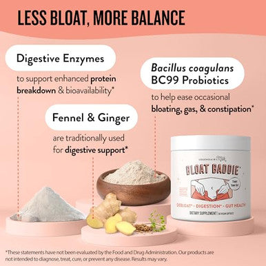 Legendairy Milk Digestive Enzymes For Women Probiotics For Digestive Health Gut Health Supplements Bloating Relief For Women Debloat Gas Relief W/Ginger & Fennel Bloat Baddie 60 Capsules
