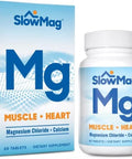 Slowmag Mg Muscle + Heart Supports Muscle Relaxation And Heart Health. Magnesium Chloride + Calcium SlowRelease Tablets Easy To Absorb And Gentle On The Stomach. 60 Count (Pack Of 2)