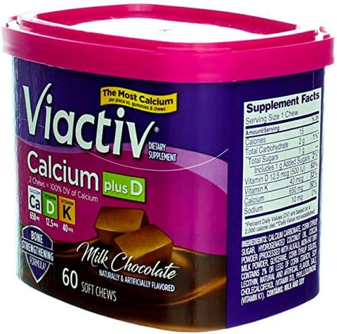Viactiv Calcium Choc Chew Size 60ct Viactiv Calcium Chocolate Chew 60ct
