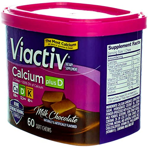 Viactiv Calcium Choc Chew Size Viactiv Calcium Chocolate Chew 60ct 60ct