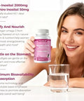 Mulittea Liposomal MyoInositol and DChiro Inositol Supplement for Women 40: 1 Ratio Plus Omega3 Hormone Balance Support Ovarian Help Menstrual Cycles and Mood Vegan 120 Softgels