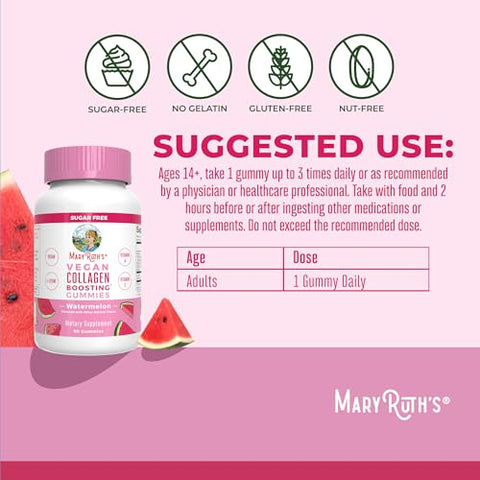 Maryruth'S Maryruth Organics Vegan Collagen For Women & Men Collagen Boosting Gummies Skin Care Lysine Vitamin C Vitamin A Amla Supplement For Hair & Skin Vegan Non-Gmo Gluten Free 90 Servings