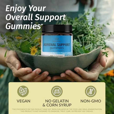 Herbamama Adrenal Complex And Magnesium Kit - Bundle Of Adrenal Support Complex & 400 Mg Magnesium Citrate Gummies - Vegan Non-Gmo Gelatin- - 2 Pack
