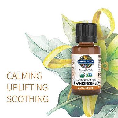 Garden Of Life Essential Oil Frankincense 0.5 Fl Oz (15 Ml) 100 Usda Organic & Pure Clean Undiluted & Non-Gmo - For Diffuser Aromatherapy Meditation Skincare - Calming Uplifting Soothing