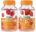 Lifeable Calcium Magnesium Zinc & Vitamin D + Vitamin D 5000 Iu Gummies Bundle Great Tasting Vitamin Supplement Gluten Gmo Chewable