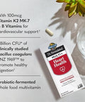 Garden Of Life Dr. Formulated Multi+ Heart Health Fermented Liposomal Multivitamin + Vitamin K2 Mk7 B Vitamins and Probiotics One A Day For Cardiovascular and Blood Vessel Function 30 Capsules