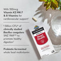 Garden Of Life Dr. Formulated Multi+ Heart Health Fermented Liposomal Multivitamin + Vitamin K2 Mk7 B Vitamins and Probiotics One A Day For Cardiovascular and Blood Vessel Function 30 Capsules