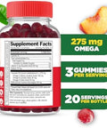 Lifeable Omega 3 6 9 Gummies With Vegan Dha Supplement Fish Oil Alternative From Plant Based Flaxseed Oil Great Tasting Omega 3 Supplement For Adults Men & Women 60 Gummies