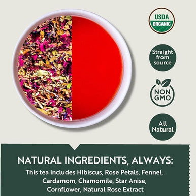 Luxmi Estates Herbal Tea & Green Tea Assortement Pack of 6 | 3 African Rose & 3 Citrus Sky | 25 Tea Bags (50g) Pack | Organic Tea
