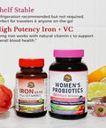 Vitalitown Women's Probiotics and Iron Supplement Bundle