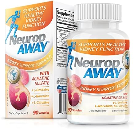 Neuropaway Kidney Support Formula Sugar With Agmatine Sulfate 500Mg Lnovaline 50Mg Lornithine 150Mg Lcitrulline 100Mg Per Capsule 90Ct Fast Acting Kidney Support