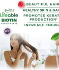 Lifeable Biotin Gummies 10000mcg Great Tasting Hair Skin and Nails Gummies GMOFree Vegan Biotin Supplement Hair Skin and Nails Vitamins for Women 90 Gummies