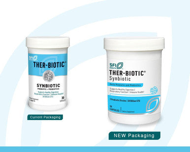 Klaire Labs Ther-Biotic Synbiotic Probiotic & A Prebiotic - Digestive Health & Immune Support - Lactobacillus & Bifidobacterium Strains - Low-Fodmap Probiotic Supplement For Men & Women (60 Capsules)