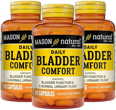 Mason Natural Daily Bladder Comfort 30Day Supply With Calcium Pumpkin Seed And Soy Germ To Support Normal Bladder Function 60 Capsules (Pack Of 3)