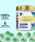 Sporty4 CREATINE Gummies Ultra + BCAA 8000mg | 120 Gummies of Creatine Monohydrate | BCAA | L Carnitine | Vitamin B6 and B12. Pre Workout Muscle Recovery Supplement for Men and Women Blueberry Flavour.