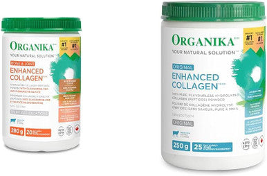 Organika Enhanced Collagen Bone And Joint Powder- With Glucosamine, Msm, Chondroitin Sulfate & Enhanced Collagen Peptides Protein Powder For Healthy Hair, Skin, Nails