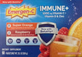 EmergenC Immune+ 1000 Mg Vitamin C + Vitamin D and Zinc (Super Orange 60 Ct/Raspberry 30Ct) 90 Packets