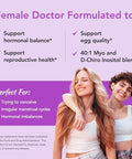 Premom Inositol Plus 2000mg MyoInositol and 50mg DChiro Inositol CoQ10 Folate and Vitamin D340: 1 Ratio Supports Hormonal Balance Ovarian and Reproductive Health 30 Day Supply