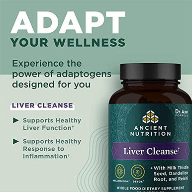 Ancient Nutrition Liver Detox Supplement Ancient Herbals Liver Cleanse With Milk Thistle 60 Count 1300Mg