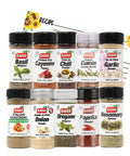 June Street Market New Kitchen Starter 10 Piece Gift Set with Basil, Cayenne, Chili Powder, Cumin, Garlic, Italian, Onion Powder, Oregano, Rosemary, Paprika and Blank Recipe Cards (style may vary)