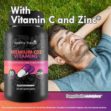 Healthy Yuppie Premium Cdz Vitamins - Our Best Immunity & Performance Pills - Stamina Booster Cdz Supplement Vitamin C D And Zinc - D3 Immune Health Vitamins - Vitamin C D Z Immune Health Supplements