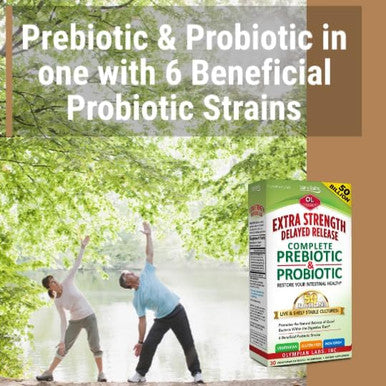 Olympian Labs Extra Strength Complete Prebiotic And Probiotic Supplement 50 Billion Live Shelf Stable Cultures 30 Vegetarian Capsules