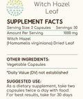 HerbEra Witch Hazel Leaf 60 Capsules, 500 mg, Witch Hazel Leaf (Hamamelis virginiana) Dried Leaf (60 Capsules)