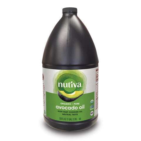 Nutiva Organic Steam-Refined Avocado Oil, 100% Pure, 16 Fl Oz, USDA Organic, Non GMO, Whole 30 Approved, Keto, Paleo, High-Heat Oil with Neutral Flavor and Aroma for Cooking & Frying
