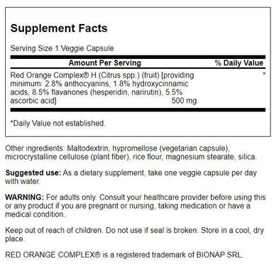Swanson Red Orange Complex 500 Milligrams 30 Veg Capsules (4 Pack)
