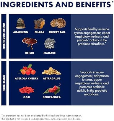 Host Defense Mycobotanicals Immune Powder Immune System Powder Immune & Gut Health Support Supplement Herbal Powder Supplement With Chaga Reishi & Turkey Tail 3.5 Oz (32 Servings)