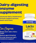 Enzymedica Lacto Digestive Enzymes For Complete Dairy Digestion Fastacting Gas & Bloating Relief