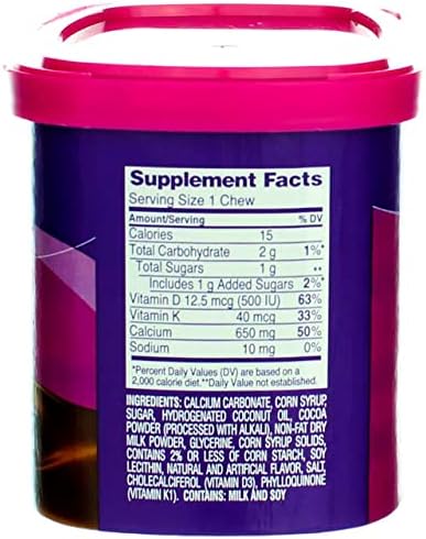 Viactiv Calcium Choc Chew Size 60ct Viactiv Calcium Chocolate Chew 60ct