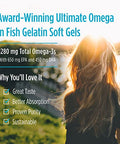 Nordic Naturals Ultimate Omega In Fish Gelatin Lemon Flavor - 60 Soft Gels - 1280 Mg Omega-3 - High-Potency Fish Oil Supplement - Epa & Dha - Promotes Brain & Heart Health - Non-Gmo 30 Servings