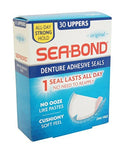 Sea-Bond Secure Denture Adhesive Seals Original Uppers Zinc-Free All-Day-Hold Mess-Free 30 Count 8 Pack