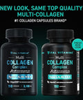 Vital Vitamins Multi Collagen Pills for Women and Men 2 Pack Hydrolyzed Collagen Peptides Type I II III V X Grass Fed Non-GMO