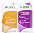 Aurora Nutrascience MegaLiposomal Vitamin C and Glutathione Bundle Supplement for Immune Support and Antioxidant Gut Health Support 10 Single Serve Packets in Each Box