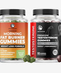 Nobi Nutrition Morning Fat Burn Gummies & Testosterone Booster Suppplement Test Booster Fat Burner & Metabolism Support With Green Tea & Raspberry Ketones Appetite Suppressant & Energy Support 1 Month Supply