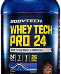 Bodytech Whey Tech Pro 24 Protein Powder 24G Protein Per Serving Supports Muscle Growth & Recovery Rich Chocolate (2 Lb 28 Servings)