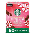 Starbucks K-Cup Coffee Pods, Peppermint Mocha Naturally Flavored Coffee for Keurig Brewers, 100% Arabica, Limited Holiday Edition, 6 Boxes (60 Pods Total)
